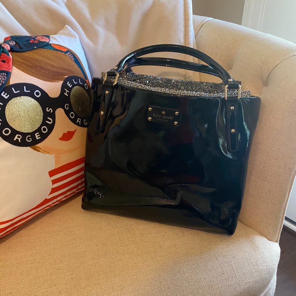 Kate Spade Black Patent Leather Tote - Like New